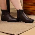 Bota coturno feminina cano baixo casual de salto baixo bico fino confortavel 34 ao 40