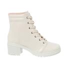Bota Coturno Feminina Cano Baixo Tratorada Salto Confort