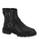 Bota Coturno Feminina Cano Curto Fivelas Moleca 5344.106 - Preto - 36