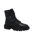 Bota Coturno Feminina Cano Curto Fivelas Ramarim 25-61131 - Preto - 37