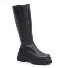 Bota Coturno Feminina Cano Longo Couro Legítimo