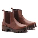Bota Coturno Feminina Couro Casual Cano Curto Conforto