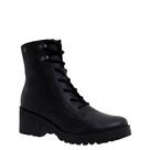 Bota Coturno Feminina Couro Detalhe Tratorada Bottero 349111 - Preto - 37