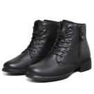Bota coturno feminina de couro cano baixo salto de 2 cm Mod.0905 Preto