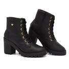 Bota Coturno Feminina de Salto Alto e Cano Baixo Estilosa e Muito Confortável