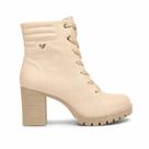 Bota Coturno Feminina Mississipi Mi872 Baunilha Salto Bloco 8cm Amarração Bota Coturno Feminina Mississipi Mi872 Baunilha Salto Bloco 8cm Amarração
