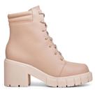 Bota Coturno Feminina Nude Solado Tratorado Com Cadarço Bota Coturno Feminina Nude Solado Tratorado Com Cadarço