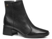 Bota Coturno Feminina Pegada Couro Salto Bloco Cano Baixo