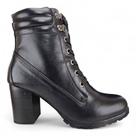 Bota Coturno Feminina Salto Alto Cano Médio Mooncity 73130 Preto