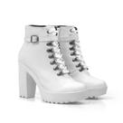 Bota Coturno Feminina Tratorada Salto Alto Conforto Estilo