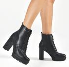 Bota coturno feminina via marte preta