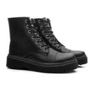 Bota Coturno Feminino Cadarço Cano Médio Casual Moderno