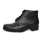 Bota Coturno Feminino Cano Curto Em Couro Ajuste Cadarço Solado Borracha Palmilha EVA Macia