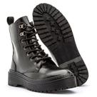 Bota Coturno Feminino Cano Médio - Preto