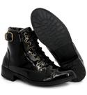 Bota Coturno Feminino Casual Fivela VERNIZ