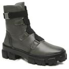Bota Coturno Feminino Couro Tratorado Tiras Fivela Engate Cor:VerdeTamanho:40
