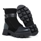 Bota Coturno Feminino Dorf modelo Pulse Tratorado e Couro Preto Bota Coturno Feminino Dorf modelo Pulse Tratorado e Couro Preto