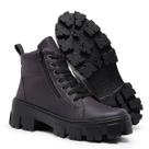 Bota Coturno Feminino Gmm Shoes Tratorado Leve Conforto de Amarrar
