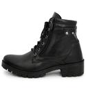 Bota Coturno Feminino material ecológico Confortável com Zíper Lateral