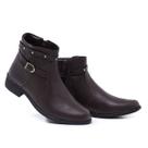 Bota Coturno Feminino Moderno Cano Baixo Salto Baixo Sola Reta