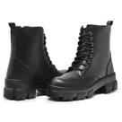 Bota coturno feminino preto sola tratorada blogueira Bota coturno feminino preto sola tratorada blogueira