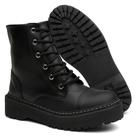 Bota Coturno Feminino Tratorada Cano Médio Preto Confortável e Estilosa Bloqueira Bota Coturno Feminino Tratorada Cano Médio Preto Confortável e Estilosa Bloqueira
