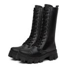 Bota Coturno Feminino Tratorado Cano Longo Alto Blogueira Militar