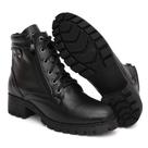 Bota Coturno Feminino Tratorado Preto Casual Zíper Lateral Confort Flex Bota Coturno Feminino Tratorado Preto Casual Zíper Lateral Confort Flex