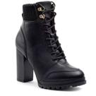 Bota Coturno Feminino Tratorado Vizzano Salto Alto Preto