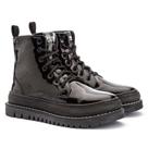 Bota Coturno Feminino Verniz Cano Médio Zíper Confortável Bota Coturno Feminino Verniz Cano Médio Zíper Confortável