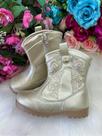 Bota Coturno Flor Di Mila Boiadeira Texana Dourado para Meninas