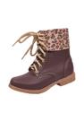 Bota Coturno Infantil Menina Cadarço Detalhe Onça Café Bota Coturno Infantil Menina Cadarço Detalhe Onça Café