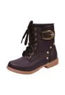 Bota Coturno Infantil Menina Cadarço Fivela Preta