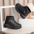 Bota Coturno Infantil Menina Kidy Style Preto Delicada Zíper Frontal -