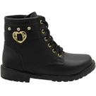 Bota Coturno Juvenil Street Cal Aplique Coração Menina Bota Coturno Juvenil Street Cal Aplique Coração Menina