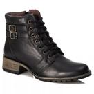 Bota coturno kauany couro feminino cano baixo