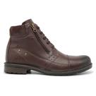 Bota Coturno Masculina Botina Em Couro Macio E Resistente Urbano Motoqueiro Rock Antiderrapante