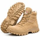 Bota Coturno Masculina Couro Legítimo Resistente a agua Militar Motociclista Trilha Segurança Cano Médio Paintball