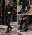 Bota Coturno Masculina Couro Preto Trilha e Aventura Tam 42