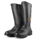 Bota Coturno Masculino Bombeiro Civil Couro Cano Longo Solado Borracha Cor Preto CMR Shoes