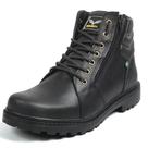 Bota Coturno Masculino Cadarço e Ziper Lateral Calce Facil Solado Borracha Trabalho Confortavel