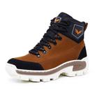 Bota Coturno Masculino Couro Fechamento Cadarço Solado Microexpandido Costurado Palmilha Em Gel