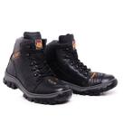 Bota Coturno Masculino Couro Ideal Moto Trilha Uso Diário Cor Preto