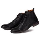 Bota Coturno Masculino em Couro Preto e Marrom de Amarrar e Ziper Bota Coturno Masculino em Couro Preto e Marrom de Amarrar e Ziper