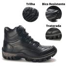 Bota Coturno Masculino Moda Trakker em Couro Macio Preto