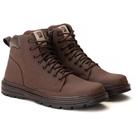 Bota Coturno Masculino Preto e Marrom Sintético com Ziper