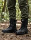 Bota Coturno Masculino Tatico Cano Medio Segurança Policia Estilosa Macia Couro