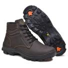 Bota Coturno Masculino Tratorado Segurança Couro EPI CA GOGOWEAR Sola Borracha Resistente Dia a Dia