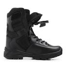 Bota Coturno Militar Acero em Couro Legitímo Modelo Extreme Preto com Zíper Lateral Cano Alto
