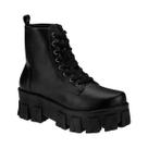 Bota Coturno Militar Lóris Shoes Tratorado Blogueira Preto Fosco Macio 302-001